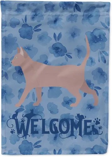 Miniatura 71 de Caroline's Treasures CK4813CHF - Bandera de bienvenida con gato abisinio azul, manga grande, para porche, para colgar en la pared, poliéster