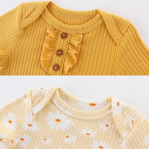 Miniatura 4 de Body de manga corta para bebé recién nacido, ropa de algodón de una pieza, 5 unidades, 0-12 meses