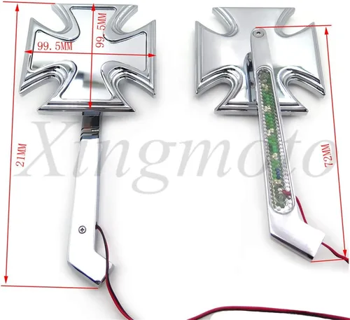 Miniatura 2 de NBX- MT204+TTT004- Retrovisor LED de señal de giro de la motocicleta Espejos cruzados malteses compatibles con Suzuki GSXR 600 700