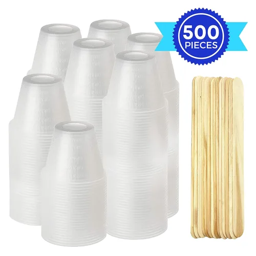 Miniatura 4 de [Paquete de 400 – 1 onza] Mezcla de resina epoxi/vasos medicinales con 100 varillas de mezcla adicionales para mezclar pintura, manchas, epoxi