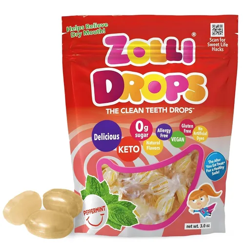 Miniatura 8 de Zollipops Gotas de Menta Veganas 3oz - Golosinas Dentalmente Amigables con Xilitol para una Indulgencia Sin Culpa y Aliento Fresco (Paquete de 2)