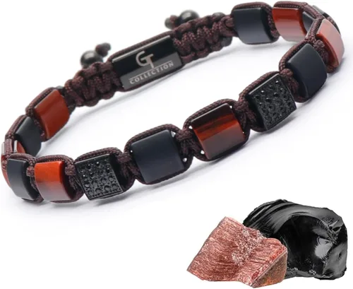 Miniatura 8 de Pulsera de cuentas planas de la colección GT, pulseras ajustables de gemas para hombres