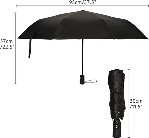 Miniatura 2 de Paraguas de viaje resistente al viento, paraguas de viaje anti-UV, cierre automático para lluvia y sol (2022082407)