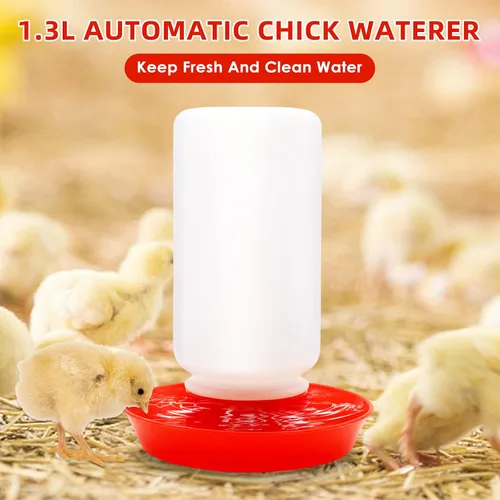 Miniatura 5 de Kit de comedero y bebedero para pollitos GIFANK con lámpara de calor de 75W, percha para pollitos, comedero para aves de corral con tapa abatible