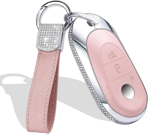 muekzru Funda para llavero de Mercedes Benz, llavero de metal de zinc de cristal brillante para Mercedes Benz Clase S Clase E Clase E 2020-2022,