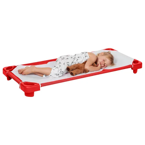 Miniatura 11 de ECR4Kids Catre Infantil Apilable, Listo para Ensamblar, Tamaño Estándar, Mobiliario de Aula, Verde, Paquete de 6