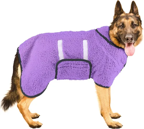 Miniatura 16 de Bienbee Bata de baño para perro, de secado rápido, súper absorbentes, para perros pequeños, medianos y grandes, abrigo de secado para después