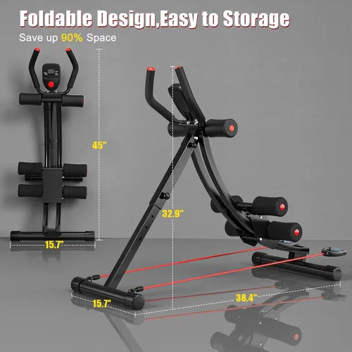 Miniatura 5 de Ab Workout Equipment, Ab Machine for Women, Adjustable Core Abdominal Exercise Fitness Equipment, Foldable Waist Trainer Ab Crunch Home Gym Systems