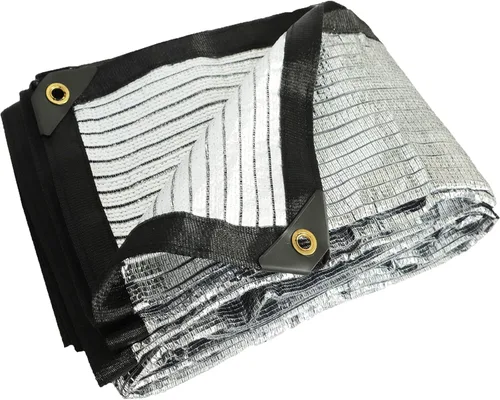 85 % papel de aluminio, tela resistente con ojales, pantalla de privacidad para mascotas, cubierta de automóvil, patio, jardín, pérgola, toldo (13 x