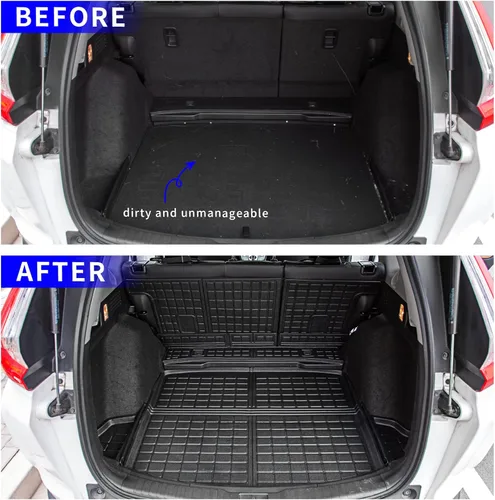 Miniatura 2 de Rongtaod Tapete de carga compatible con Honda CRV 2017-2022, forro de carga para maletero, revestimiento de maletero de elastómero termoplástico