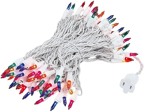 Miniatura 8 de Novelty Lights - Cadena de 100 mini luces incandescentes con bulbo, 50 pies, espaciadas cada 6 pulgadas, con cable blanco, con certificación UL