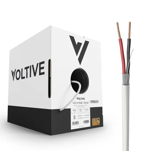 Miniatura 21 de Voltive Cable de altavoz 10/2, CL3 en pared y entierro directo, negro, 100 pies - 10 AWG, 2 conductores, cobre trenzado sin oxígeno, listado UL