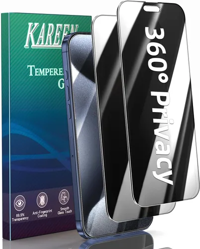 Miniatura 9 de KAREEN Paquete de 2 protectores de pantalla para iPhone 15/ iPhone 15 Pro, película de vidrio templado de 6.1 pulgadas, dureza 9H, antiarañazos, sin