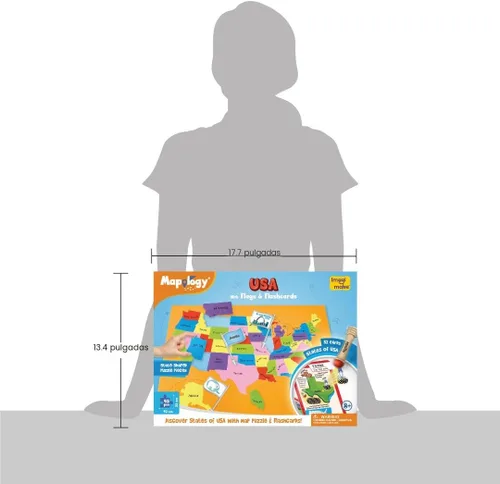 Miniatura 7 de Imagimake - Rompecabezas Mapology con tarjetas didácticas de Estados Unidos, con banderas, países, capitales, juguetes educativos para aprender