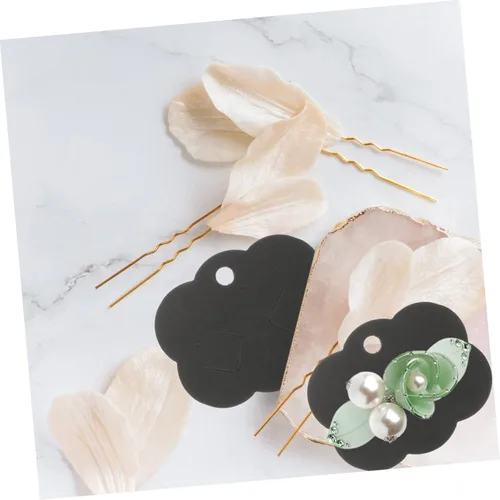 Miniatura 5 de WOONEKY Clip para el cabello Tarjetas de visualización 100 unids papel joyería tarjetas agujeros para pantalla horquilla titular