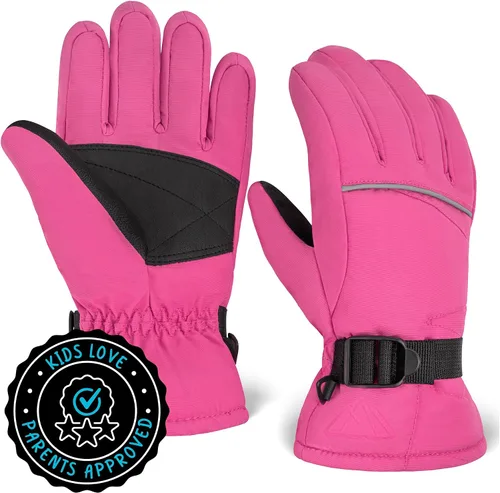 Guantes de esquí y nieve para niños de invierno Guantes de esquí, snowboard, Shoveling impermeable, resistente al viento, carcasa térmica y palma