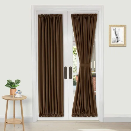 Miniatura 93 de DWCN Cortinas para puerta francesa: cortina térmica con bolsillo para barra para puertas con ventana de vidrio, puertas de cocina y patio