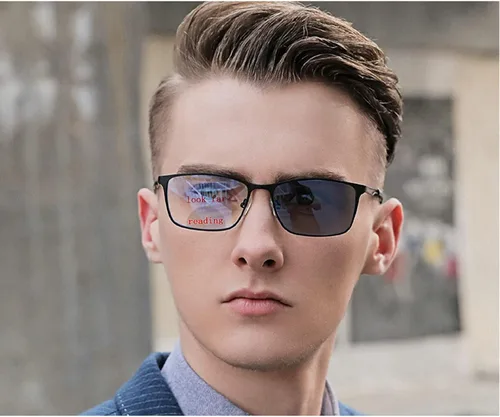 Miniatura 2 de Lentes de lectura bifocales fotocromáticos de transición para hombres y mujeres, lentes de sol cuadrados transparentes con protección UV 0 ~ +4