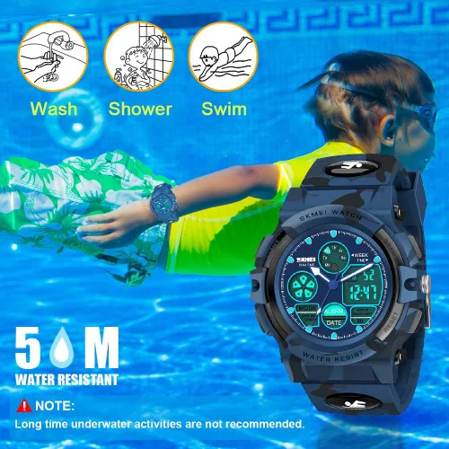 Miniatura 4 de SYOKZEY Reloj para niños, reloj deportivo digital LED impermeable de 164.0ft, para adolescentes, niños y niñas, relojes al aire libre, analógicos