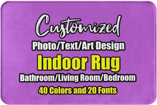 Miniatura 101 de sophiehome Customzied - Alfombras de baño con imagen de texto, alfombra de franela personalizada para interiores para el hogar, dormitorio, baño