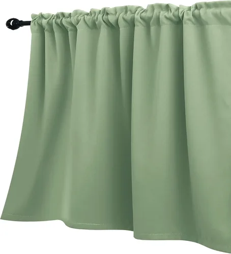 Miniatura 28 de KOUFALL Cenefa beige para ventanas de 16 pulgadas de largo, cortinas cortas para filtrar la luz sobre el fregadero