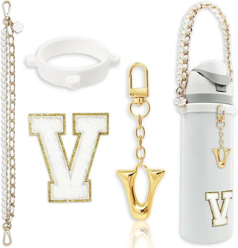 Miniatura 52 de Letter Handle Strap Accessories with Cute Initial Charm Compatible with Owala Water Bottle 24oz 32oz 40oz Owala Kids Púrpura