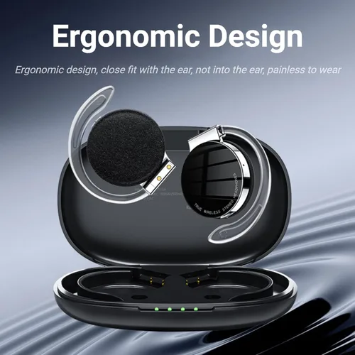 Miniatura 8 de Jectse Auriculares con clip, Bluetooth 5.2 con estuche de carga, modo brillante, llamadas binaurales HD, color negro