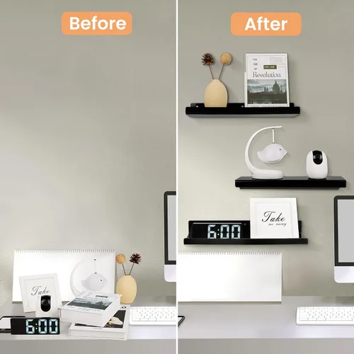 Miniatura 6 de upsimples Estantes acrílicos para decoración de pared, estante de exhibición de 15 pulgadas, organizador de perfumes para baño, dormitorio, sala