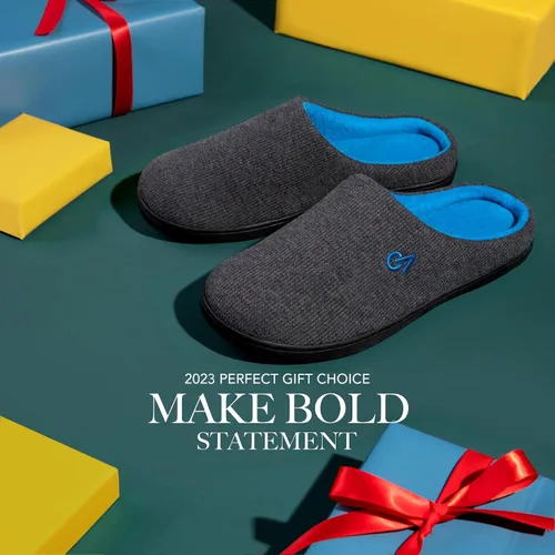 Miniatura 3 de VeraCosy Pantuflas de espuma viscoelástica de dos tonos para hombre