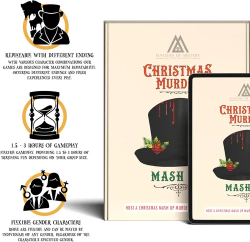 Miniatura 3 de Masters of Mystery Juego de cena de misterio de asesinato de Navidad victoriana - Juego de fiesta de Whodunnit para adultos - 4 a 20 jugadores