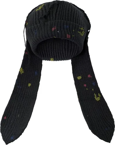Miniatura 14 de Gorro de punto con orejas largas de conejo, gorro divertido de invierno, gorro cálido de punto de conejo de ganchillo para exteriores