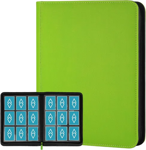 Miniatura 73 de GERMUN Carpeta de tarjetas de poliuretano, 16 bolsillos, carpetas de soporte premium para más de 1000 tarjetas, álbum de bolsillo de doble cara