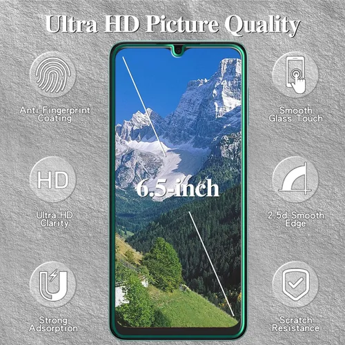 Miniatura 2 de Paquete de 3 protectores de pantalla para Samsung Galaxy A13 5G, vidrio templado, antiarañazos, dureza 9H, ultra resistente, transparente de alta