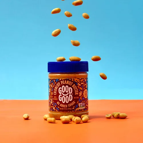 Miniatura 5 de GOOD GOOD Mantequilla de maní crujiente apta para dieta cetogénica - Baja en carbohidratos y sin azúcares añadidos - Vegana - Sin conservantes - Sin