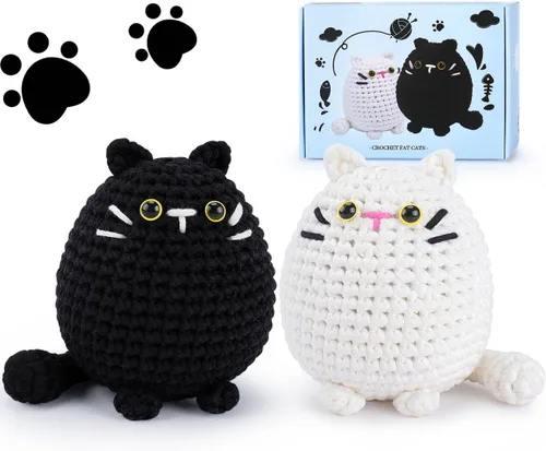 Miniatura 10 de Kit de ganchillo para gatos para principiantes, 3 piezas, kits de ganchillo para gatos, regalos de agradecimiento para profesores para mujeres, kit