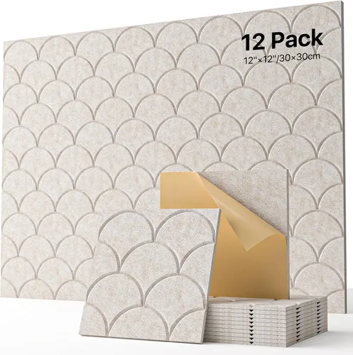Miniatura 21 de Paneles de pared insonorizados, autoadhesivos, paneles acústicos, paquete de 12 paneles de pared de ladrillo, paneles de amortiguación de sonido
