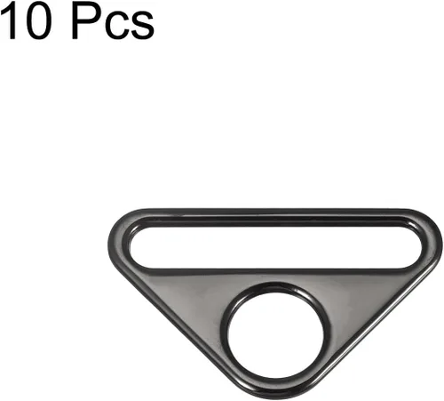 Miniatura 3 de uxcell Ajustador de hebilla triangular Anillos en D Triángulo Ajustador Triángulo con barra Clip giratorio para correa de bolsa
