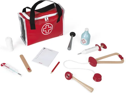 Miniatura 3 de Janod - Estuche del dentista - Juguete ocupacional de juego de simulación - 9 accesorios de madera y cartón incluidos - Impulsa la imaginación