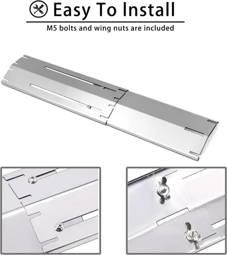 Miniatura 5 de Protector universal ajustable para tienda, placa de calor de acero inoxidable, cubierta para quemador de parrilla, tienda de calor, kits