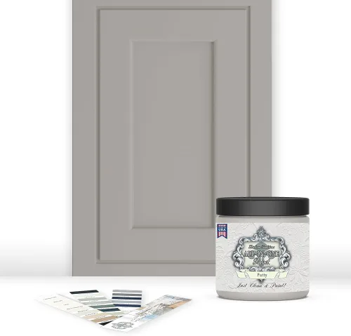 Miniatura 157 de Pintura TODO EN UNO, Abbey (gris cálido), Muestra de 8oz - Pintura duradera para gabinetes y muebles. Imprimación y capa superior incorporadas,