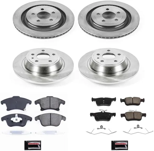 Miniatura 2 de Power Stop KOE8532 - Kit de freno delantero y trasero Autospecialty - Rotores de freno OE y pastillas de freno de cerámica para Ford Fusion
