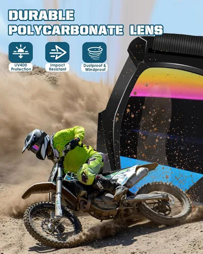 Miniatura 7 de OXG - Gafas de motocicleta - Gafas ATV y de moto de cross con lente UV400 a prueba de polvo para adultos y jóvenes