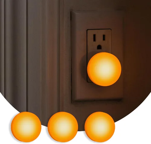 Loftie – Luces nocturnas enchufables en la pared - 0.5W Luz nocturna enchufable - Resplandor ámbar cálido, luz de pared con sensor de atardecer a