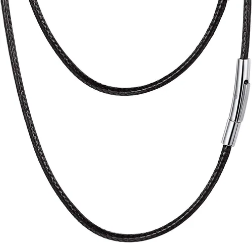 PROSTEEL Collar de cuero impermeable para hombre, 0.079 in/0.118 in, 16 a 30 pulgadas, con cierre de acero inoxidable, cadena de bricolaje para