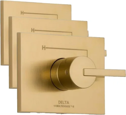 Delta Faucet Vero 14 Series Single-Function Shower Handle Valve Trim Kit, Champagne Bronze T14053-CZ (Valve Not Included) (Pack of 3)