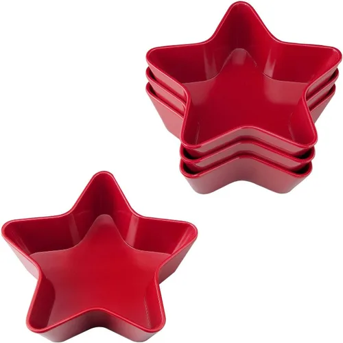 Miniatura 9 de UP Tazones de postre patrióticos en forma de estrella, cuenco pequeño de melamina para postre, aperitivos, helado, nueces o frutas, azul, 5.75