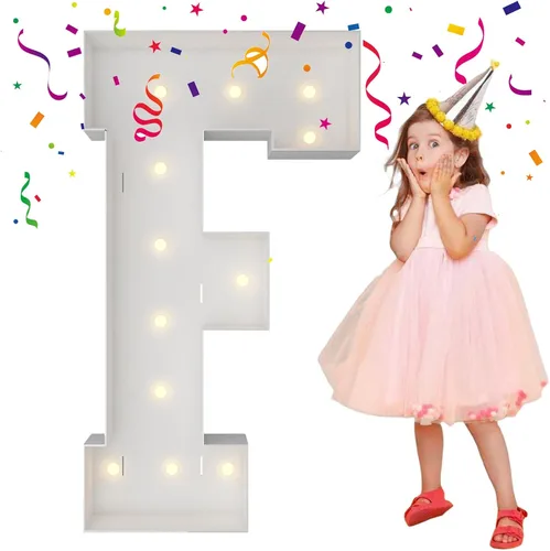 Miniatura 10 de Letras iluminadas con marco de 3 pies de alto, letras enormes con marco, marco de globos en mosaico, letra grande para decoraciones de compromiso