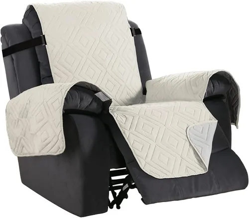 Miniatura 51 de H.VERSAILTEX Funda reversible para silla, protector de muebles antideslizante, resistente al agua, con correas elásticas de 2 pulgadas