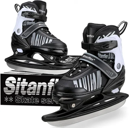 Miniatura 11 de Patines de hielo ajustables para niños y niñas, patines de hockey sobre hielo para principiantes de 4 a 12 años, zapatos de patinaje sobre hielo