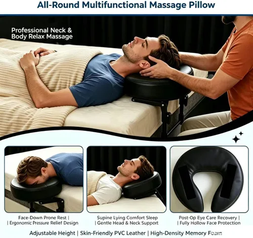 Miniatura 4 de Reposacabezas de masaje para cama, soporte facial de masaje ajustable en casa, kit de mesa de masaje portátil para colchón de dormir, cojín